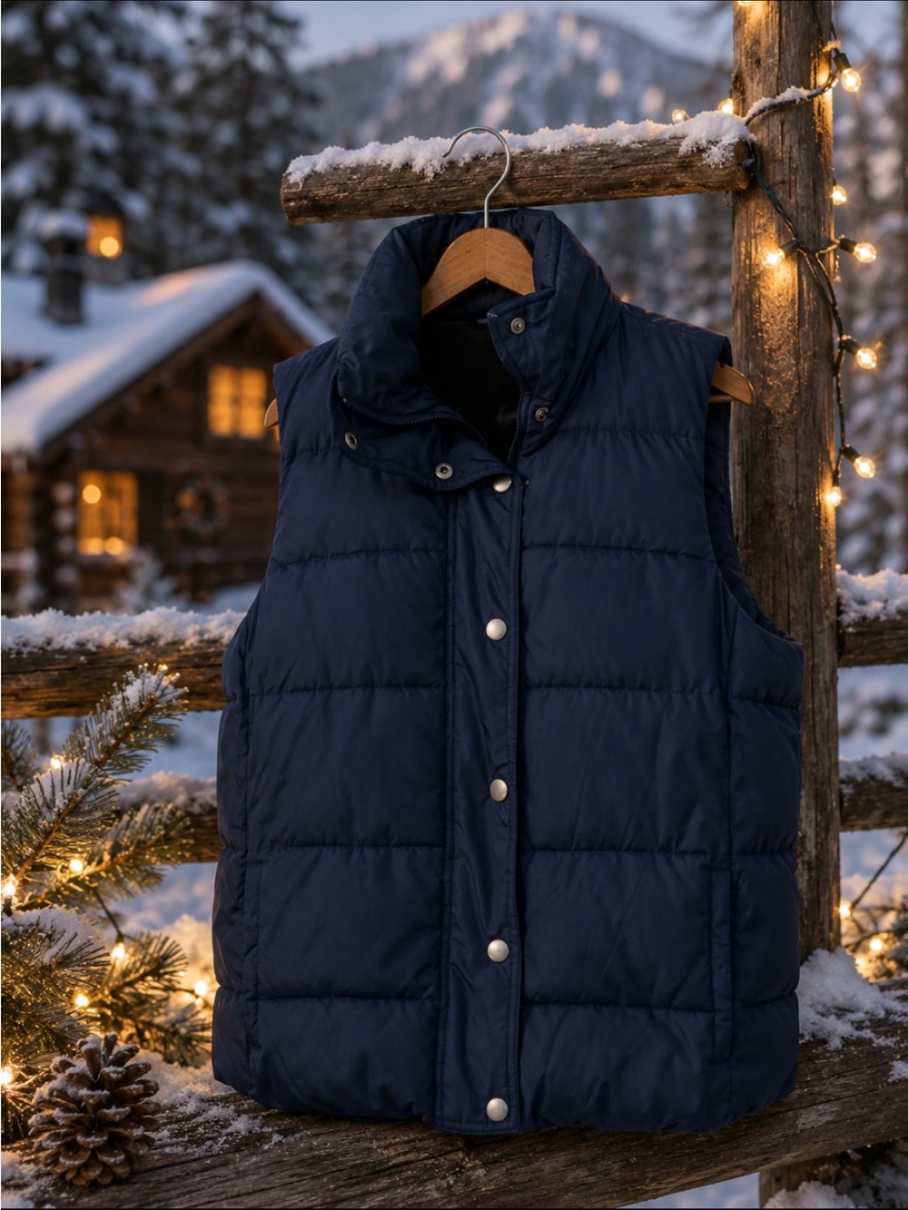 Old navy blue puffy vest